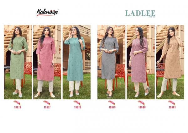 Kalaroop Ladlee Vol 3 Rayon Designer Long Kurti Collection